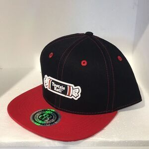 Awesome tootsie roll hat, logo, front and back from Brisco brand